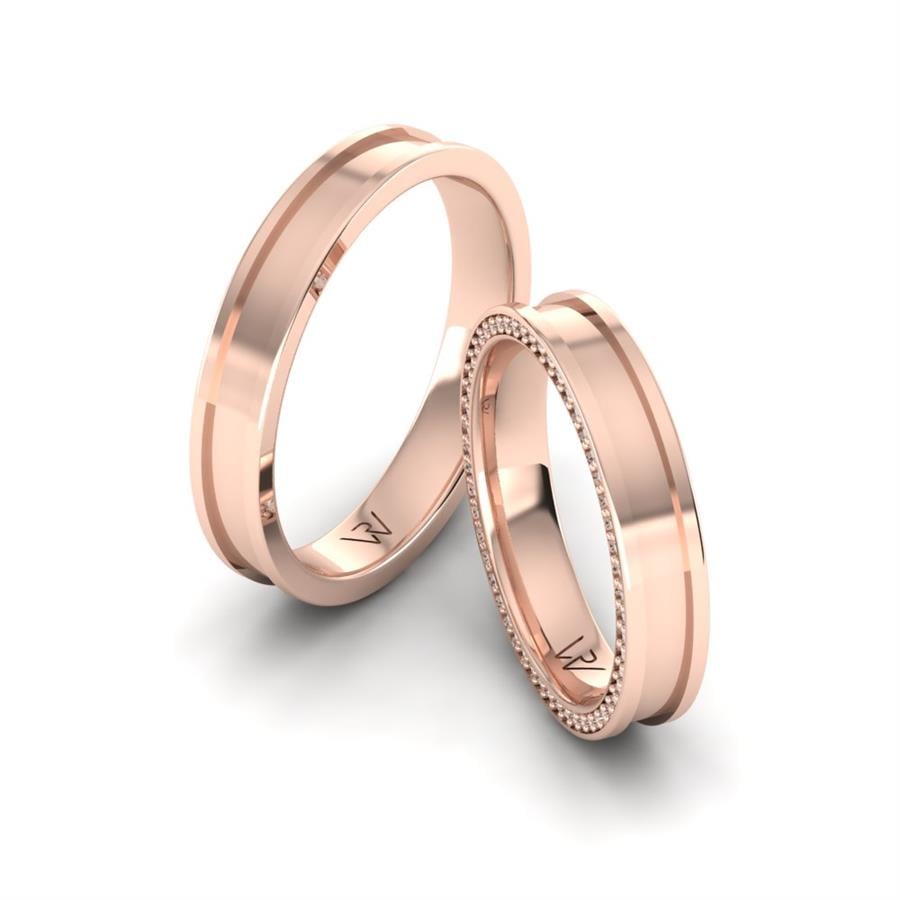 Daryl Rose Gold Modern Wedding Rings