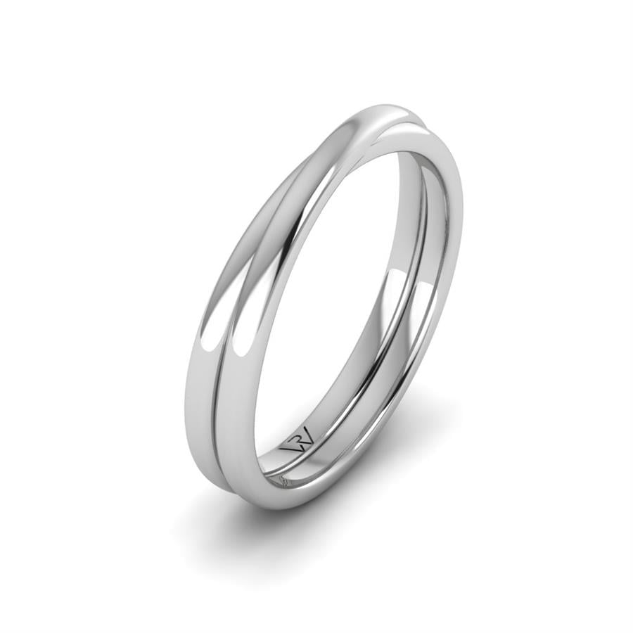 Alliances modernes homme Adriana Or Blanc
