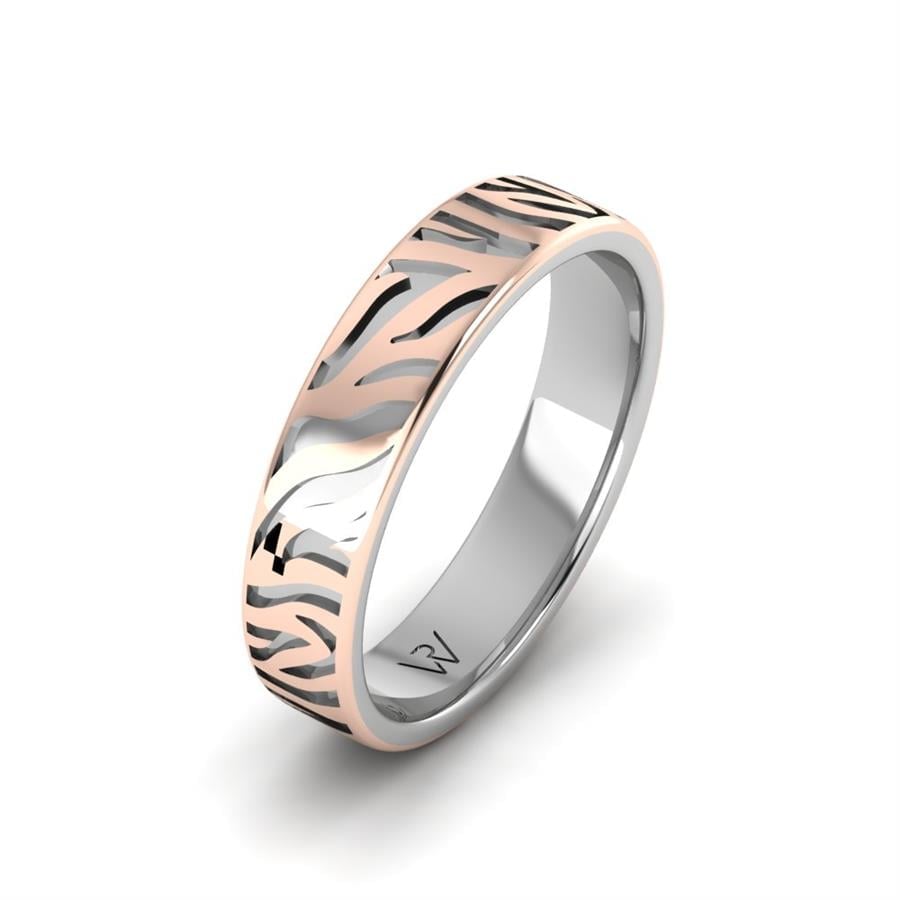 Alliances modernes homme Alluring Fancy Or Blanc Et Rose