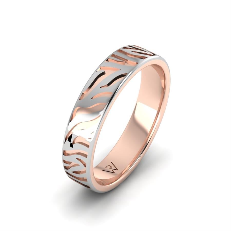 Alliances modernes homme Alluring Fancy Or Rose Et Blanc