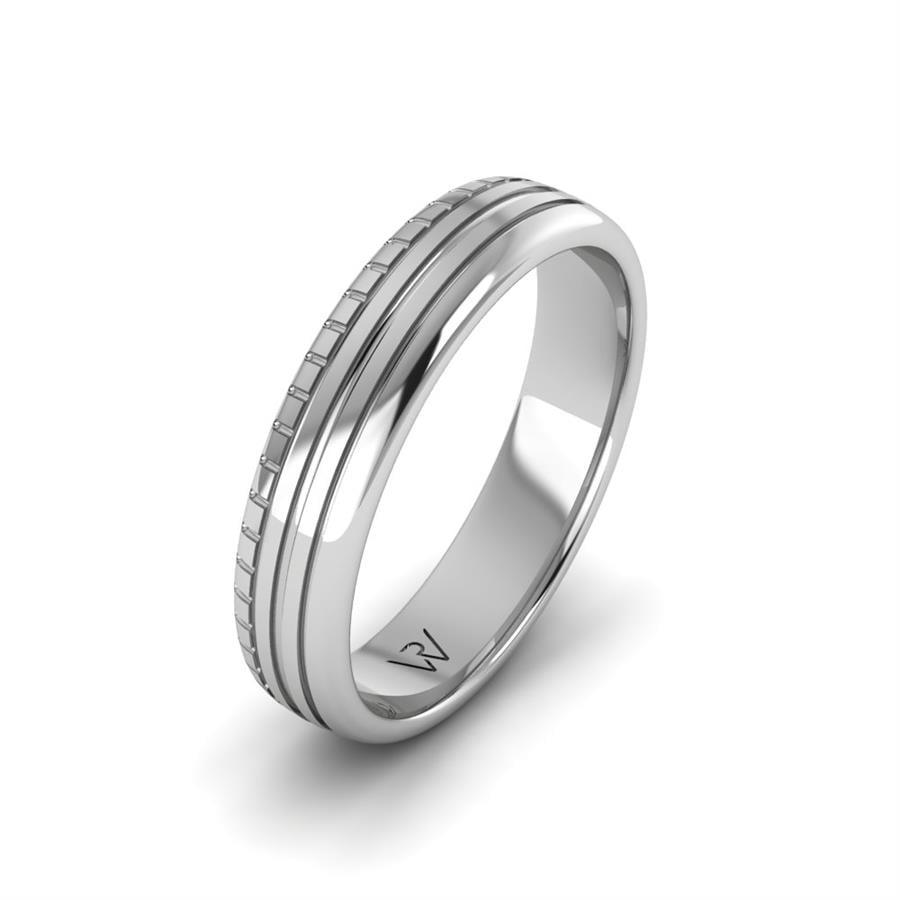 Modern wedding rings for men Alluring World White Gold