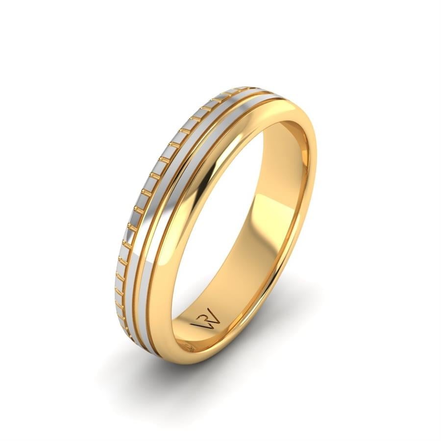 Modern wedding rings for men Alluring World Yellow And White Gold