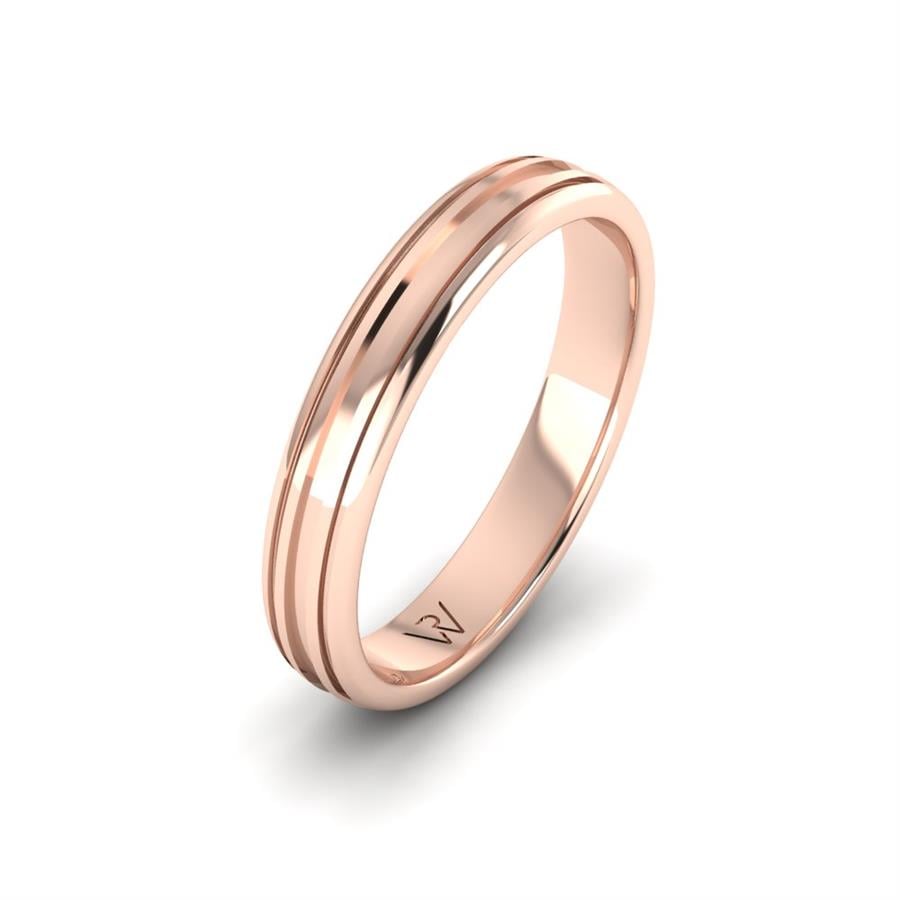 Alliances modernes homme Amazing Dimension Basic Or Rose