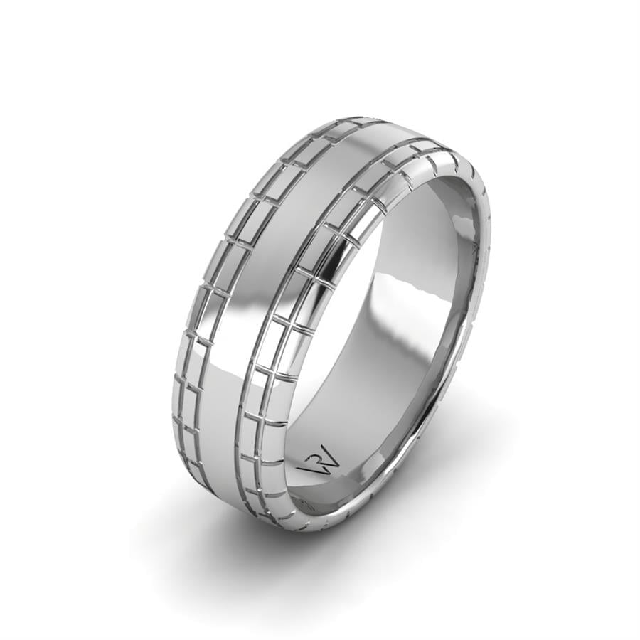 Alliances modernes homme Bague Springe Or Blanc