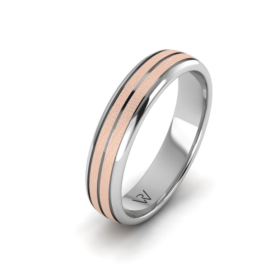 Modern mens wedding rings Celtic Sign Rose Gold And White