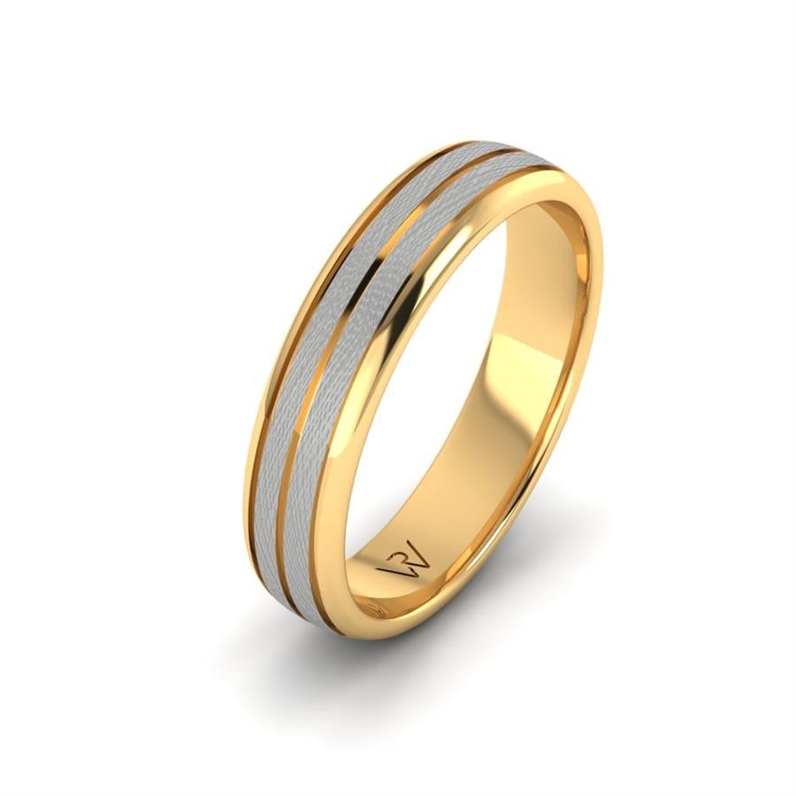 Modern wedding rings for men Celtic Sign White And Yellow Gold