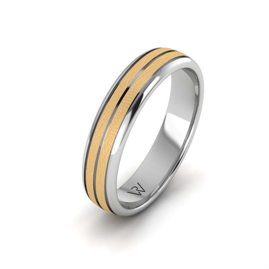 Modern mens wedding rings Celtic Sign Yellow And White Gold
