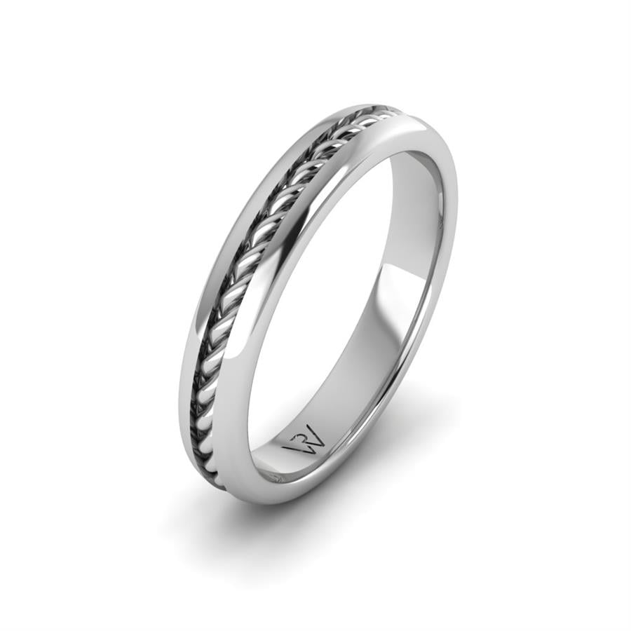 Alliances Modernes Homme Chant Or Blanc