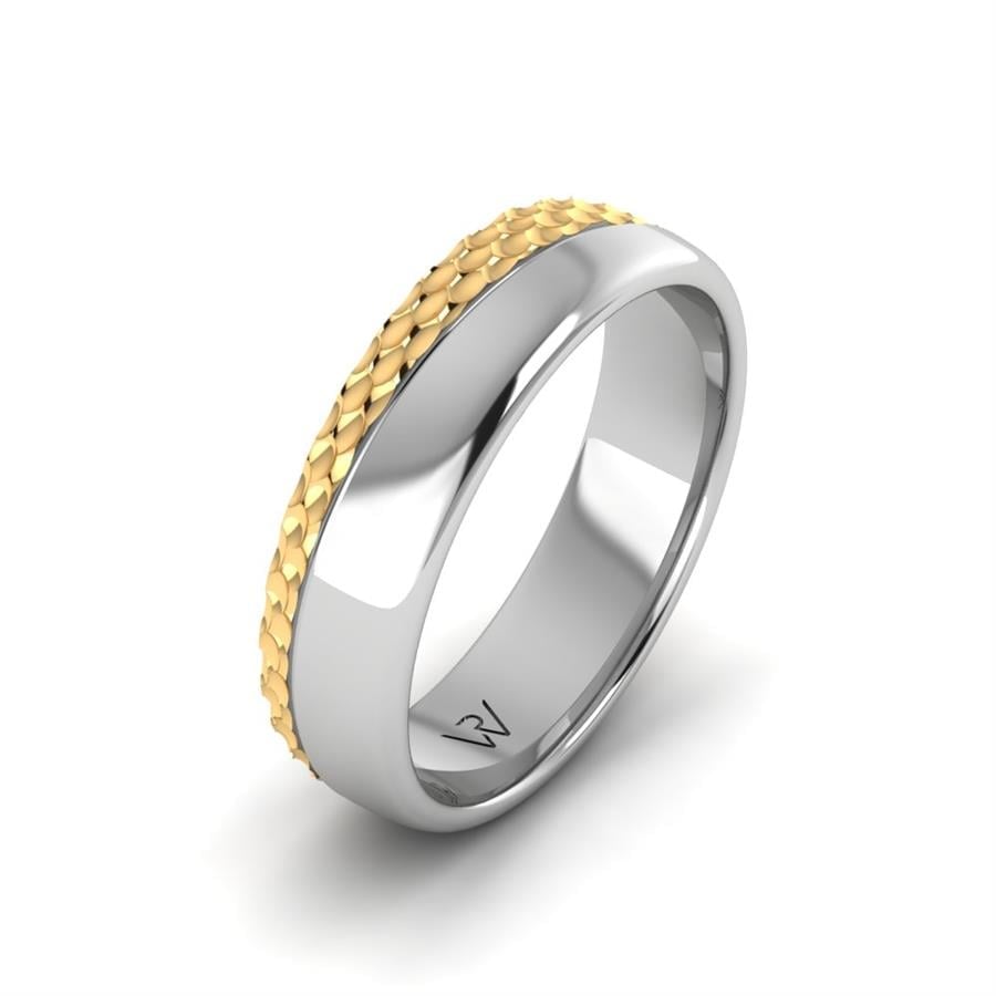 Alliances modernes homme Charming Cloud Or Jaune Et Blanc