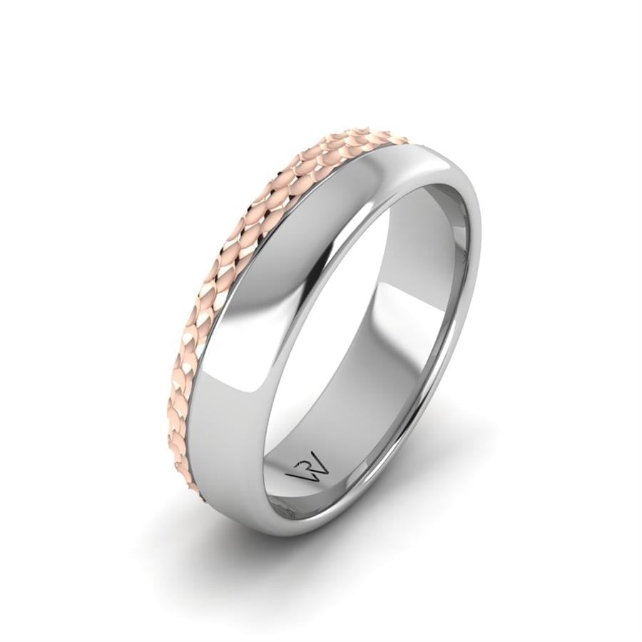 Alliances modernes homme Charming Cloud Or Rose Et Blanc