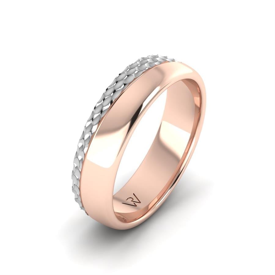 Alliances modernes homme Charming Cloud Or Blanc Et Rose