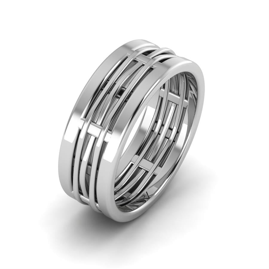 Alliances modernes homme Elisabeth Or Blanc