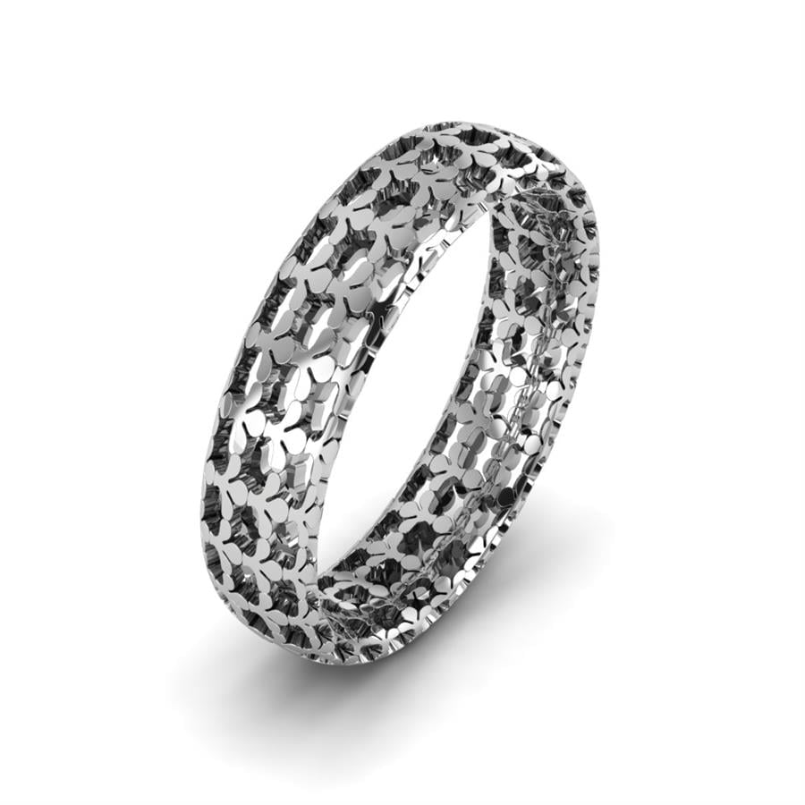 Alliances Modernes Homme Fleurique Or Blanc