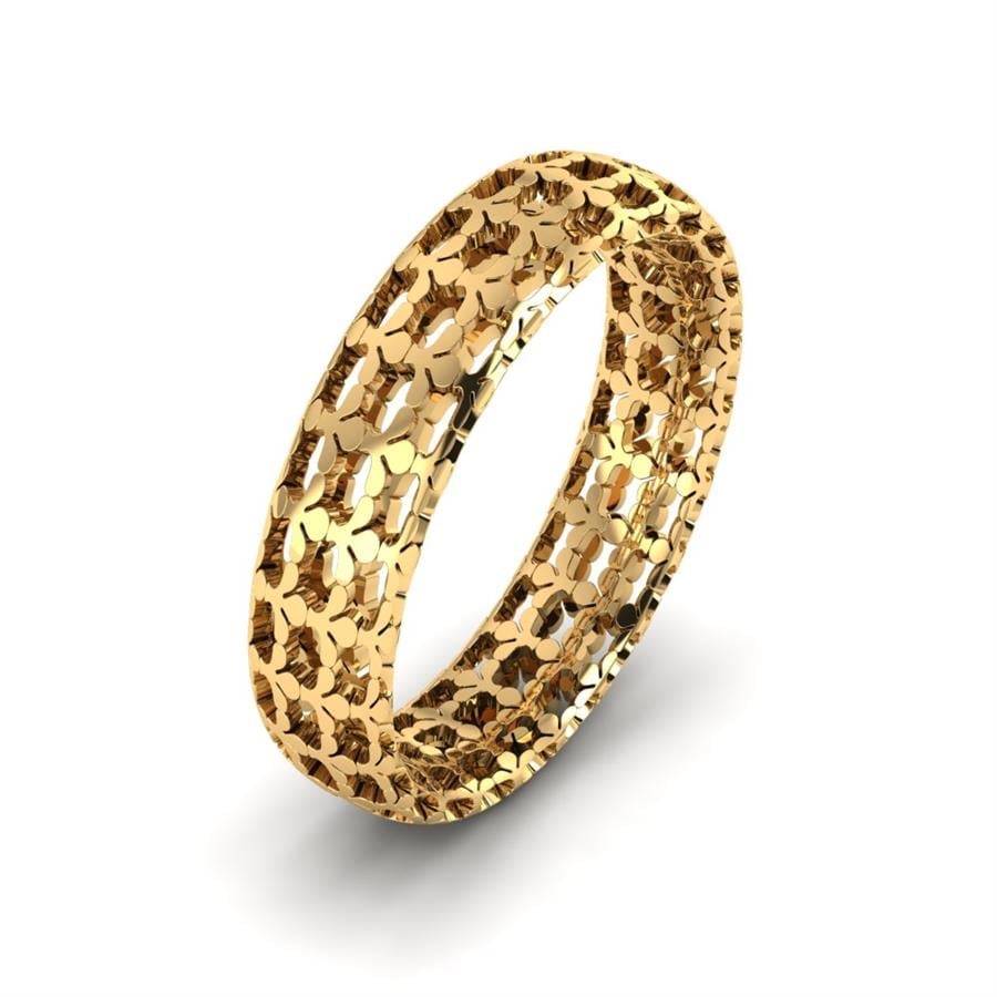 Alliances Modernes Homme Fleurique Or Jaune
