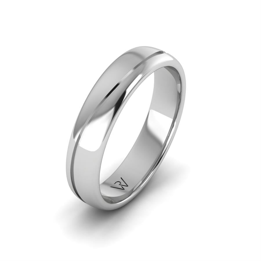 Modern wedding rings for men Glorious Melody White Gold