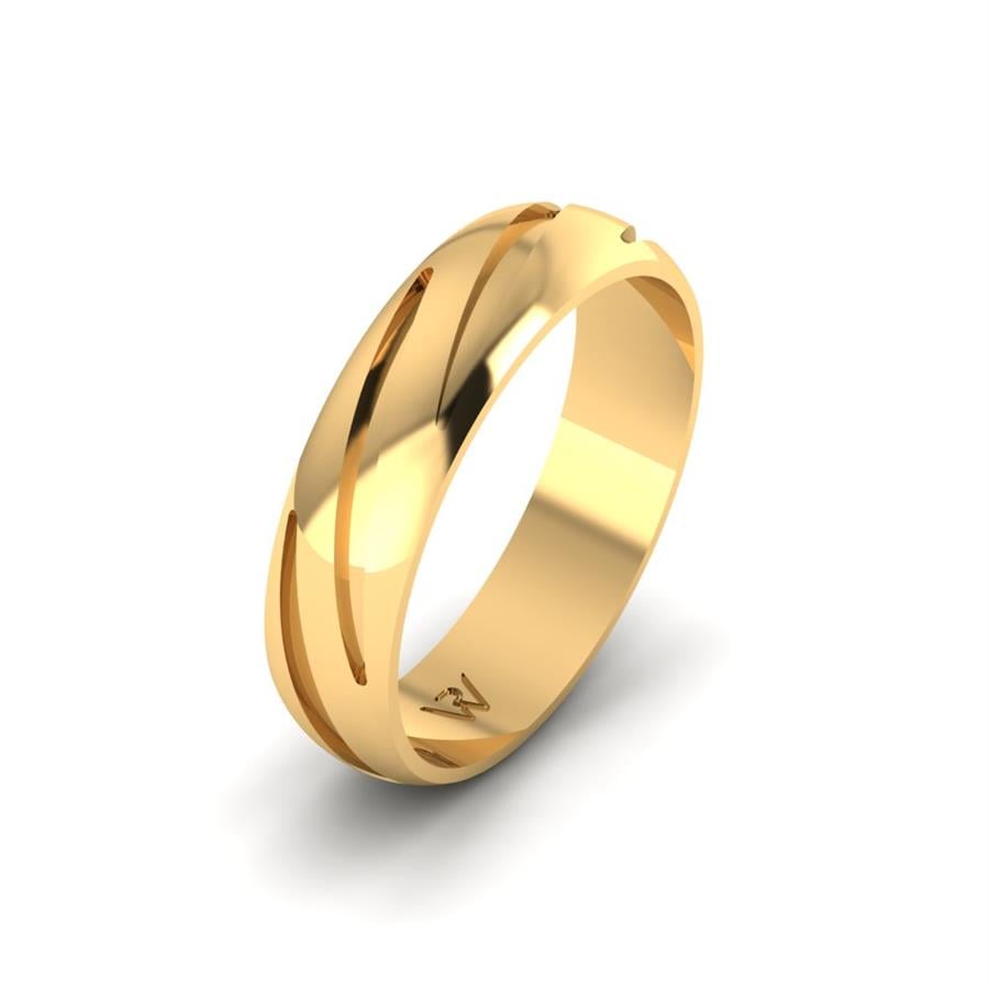Modern Wedding Rings for Men Harmonic Yellow Gold