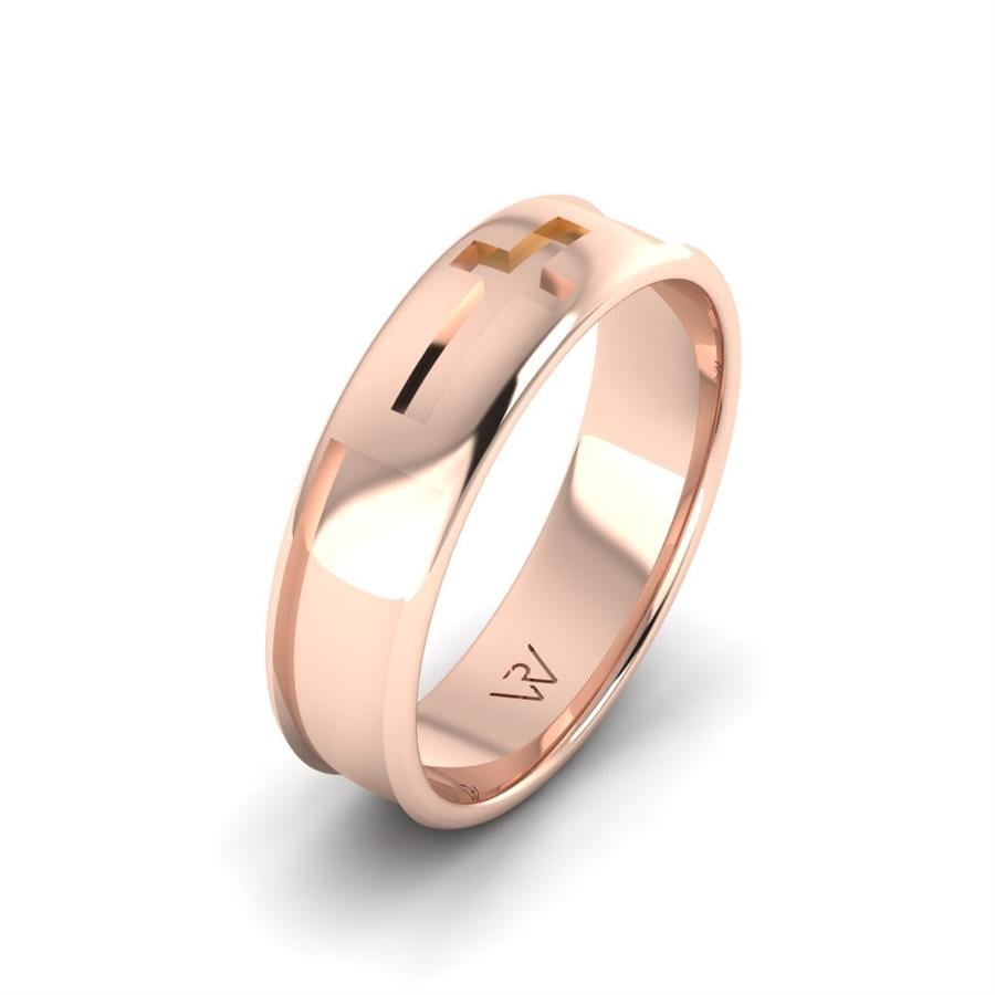 Modern mens wedding rings Immortal Beauty Basic Rose Gold