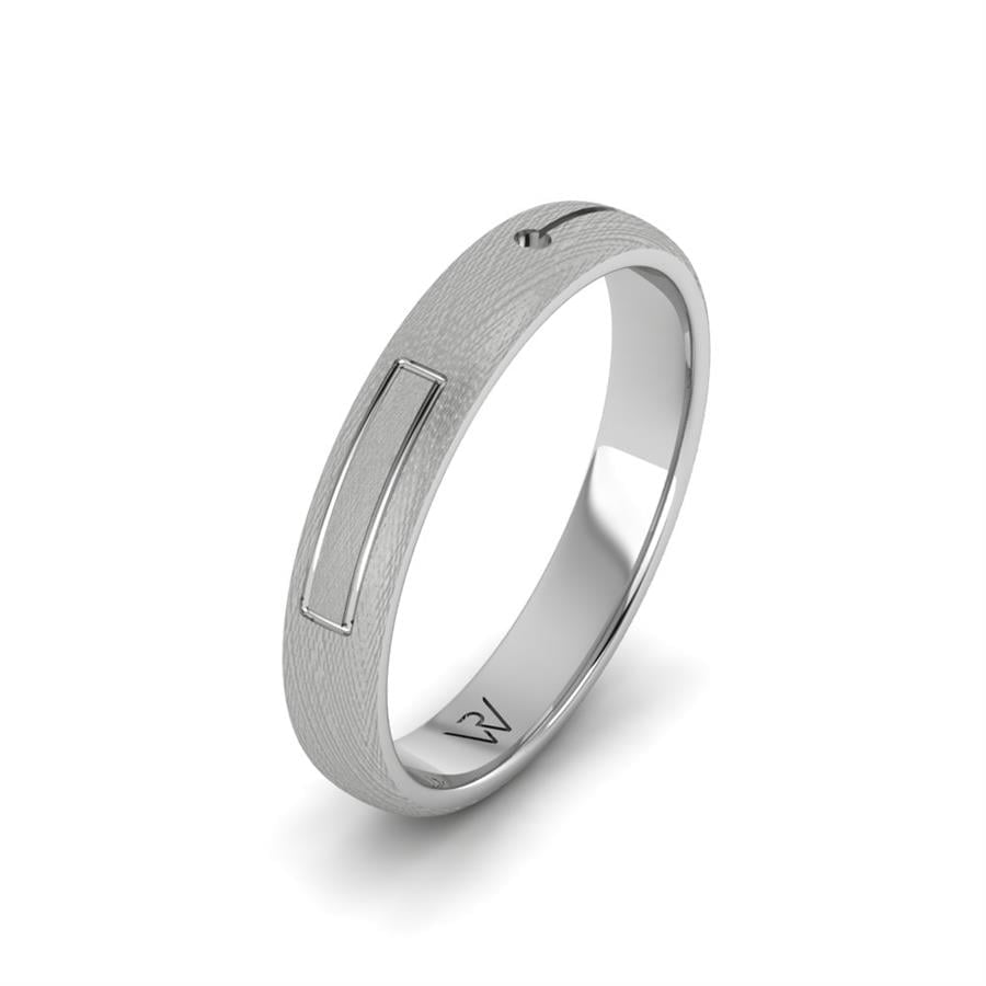 Modern wedding rings for men Level White Gold