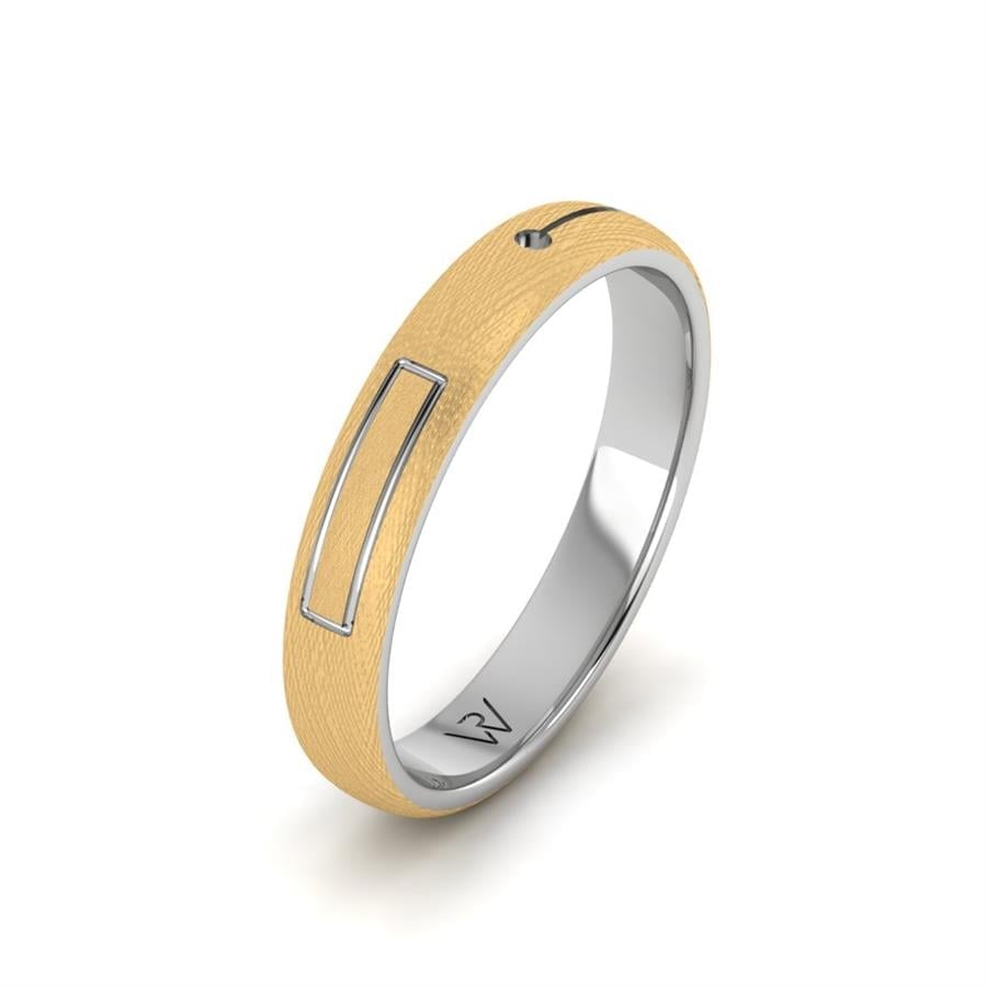 Modern mens wedding rings Level Yellow And White Gold
