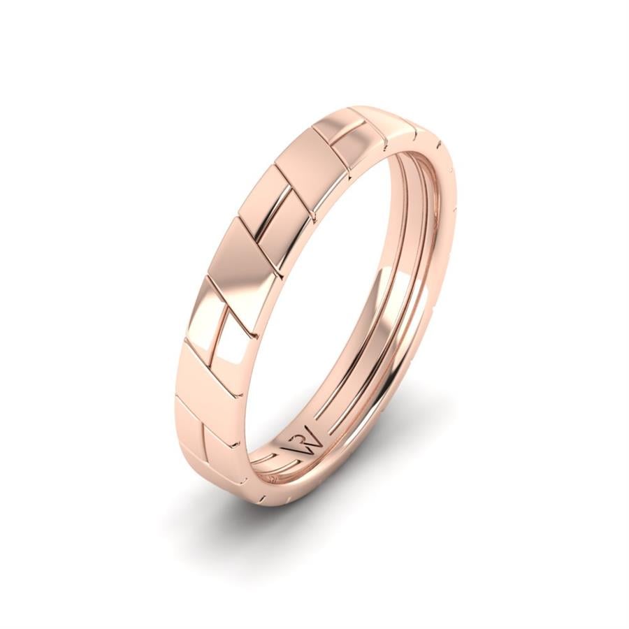 Alliances Modernes Homme Lueur Or Rose