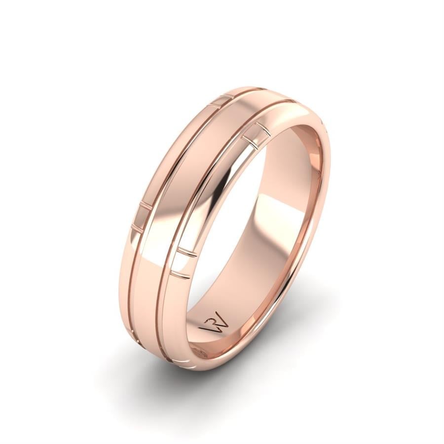 Modern wedding rings for men Noble Paradise Rose Gold