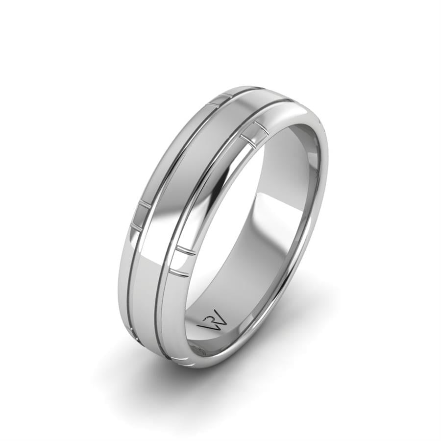 Modern wedding rings for men Noble Paradise White Gold