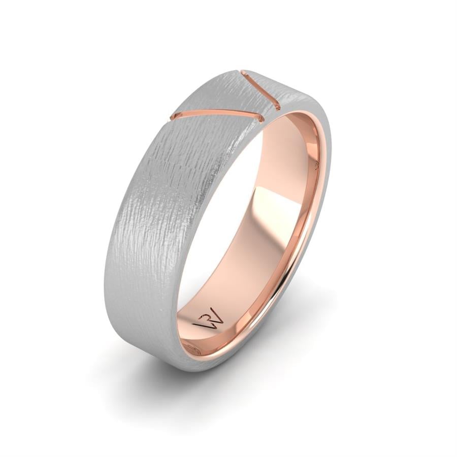 Alliances modernes homme Nontraditional Or Blanc Et Rose