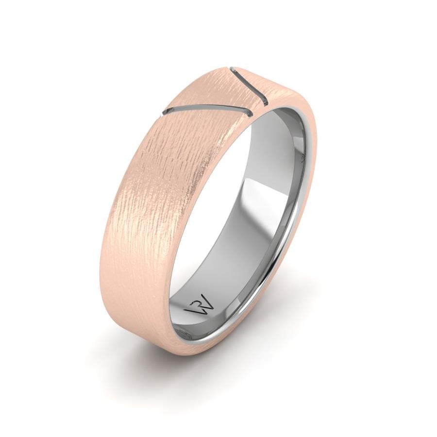 Alliances modernes homme Nontraditional Or Rose Et Blanc