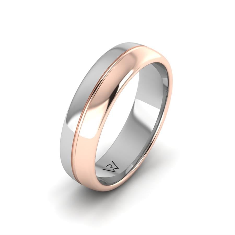 Alliances modernes homme universe Lyra Or Blanc Et Rose