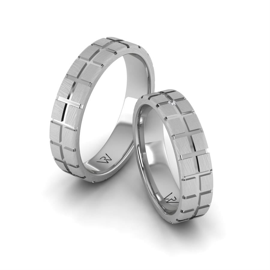 Modern wedding rings Shining Ivy White Gold