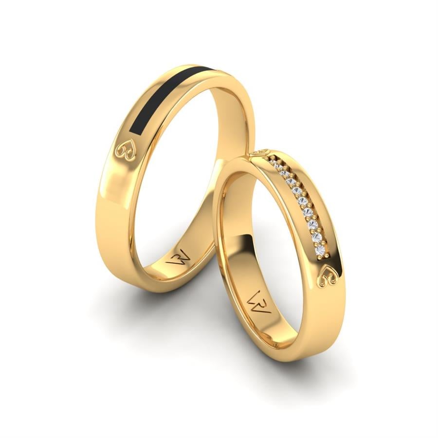 Modern Smart Sympathy Wedding Rings Yellow Gold