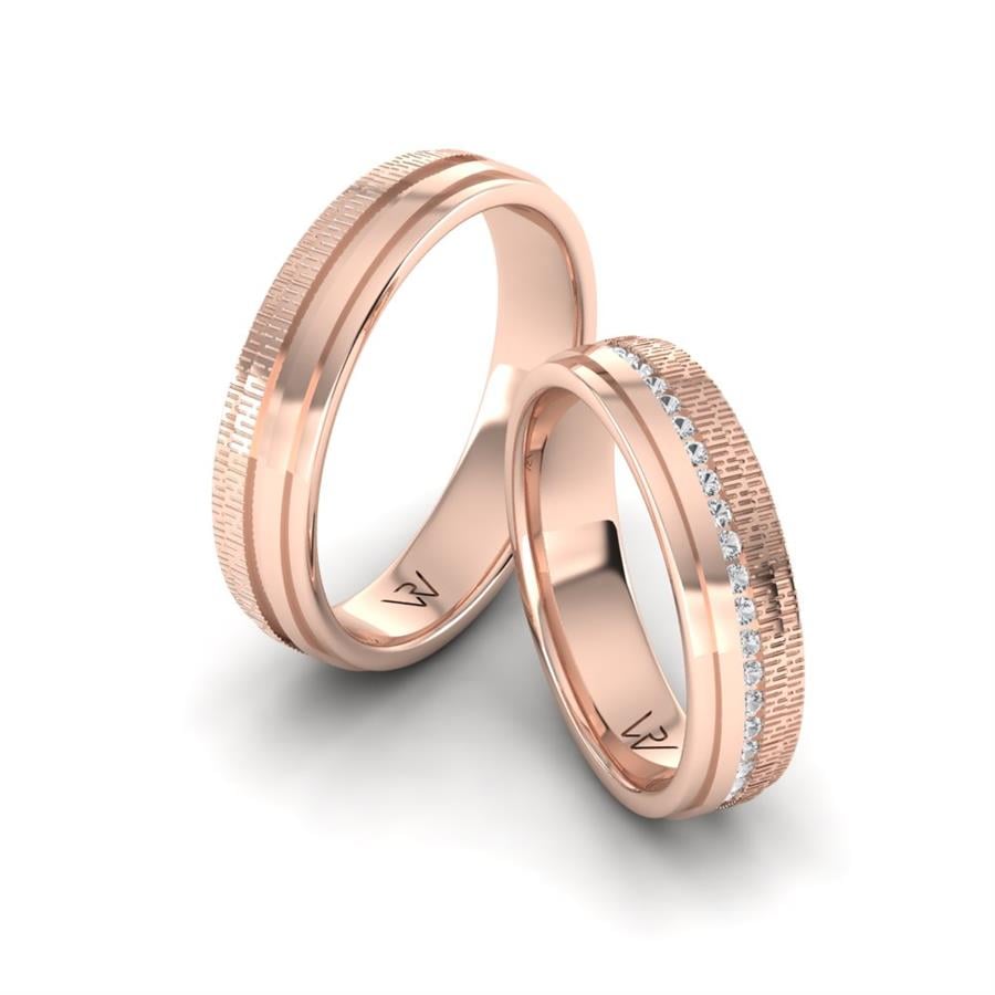 Modern wedding rings Tendresse Rose Gold