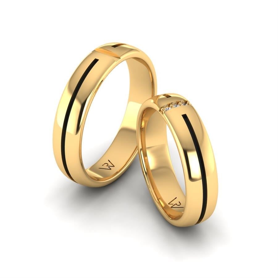 Unique Trust Yellow Gold Modern Wedding Rings