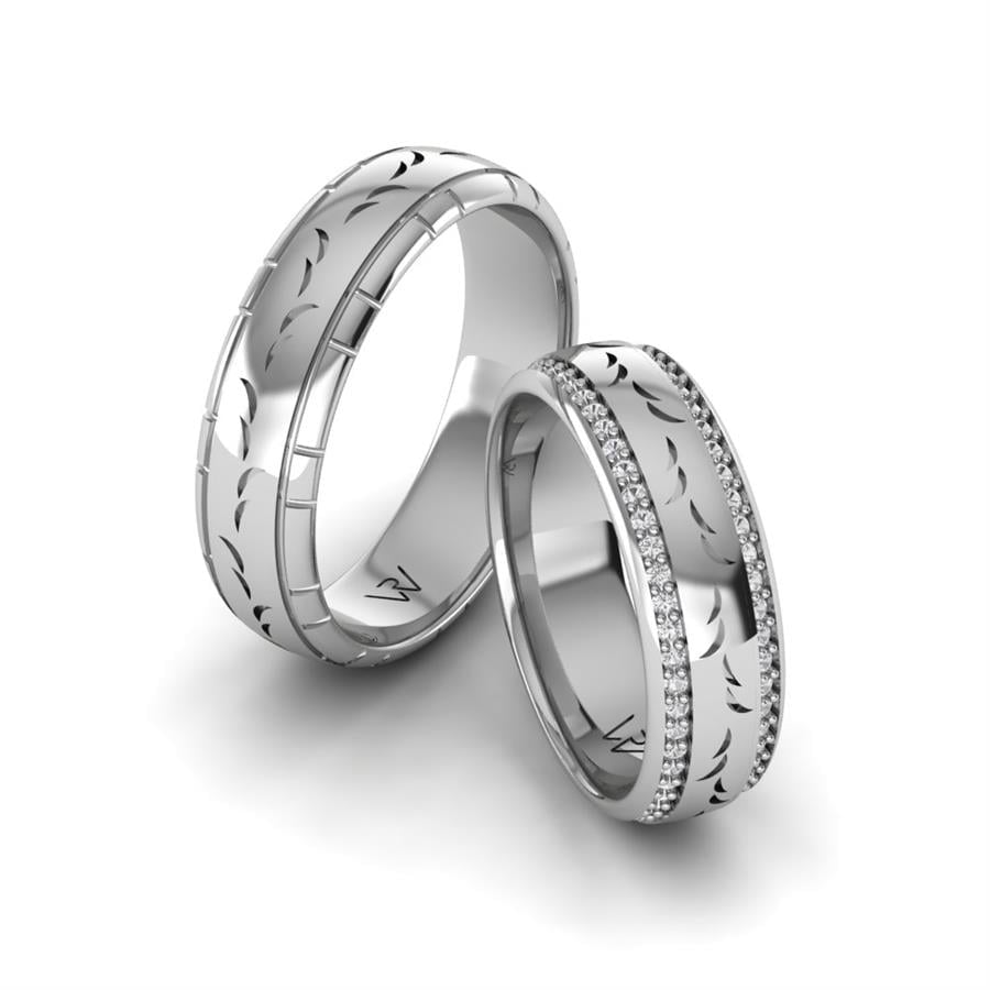 Modern Venus Wedding Rings White Gold