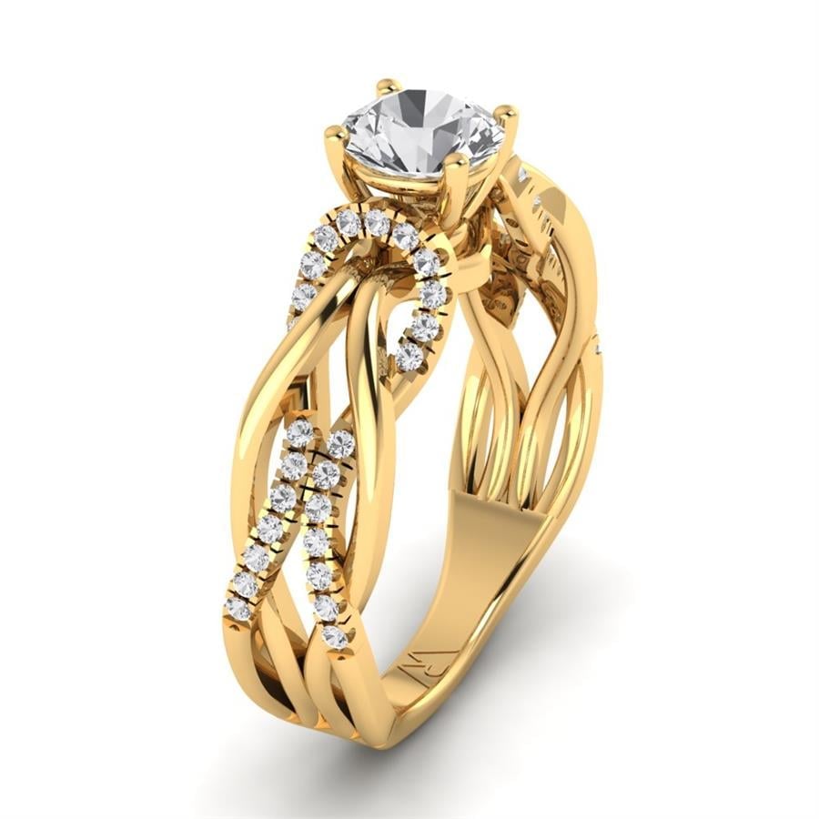 Bagues Lueur Or Jaune Oxyde de zirconium 0.80 ct