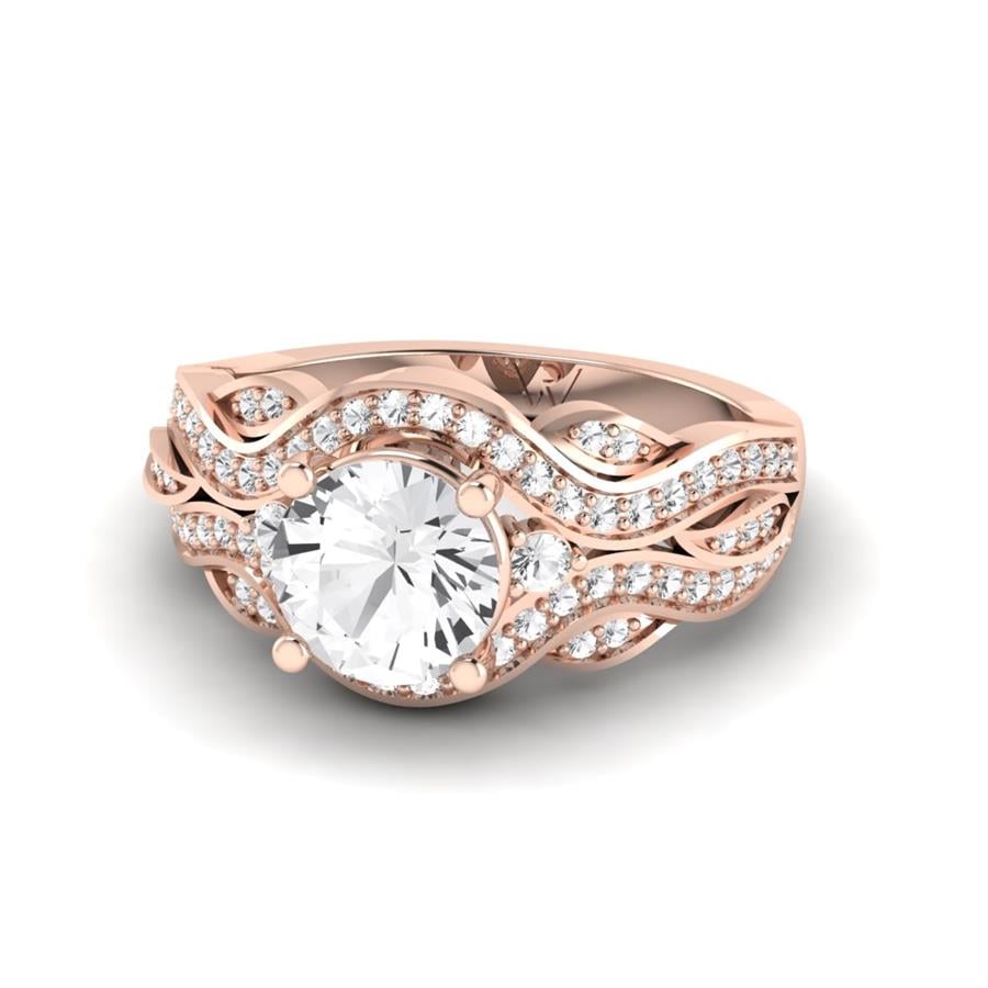 Bagues Ondine Or Rose Diamant 1,32 ct