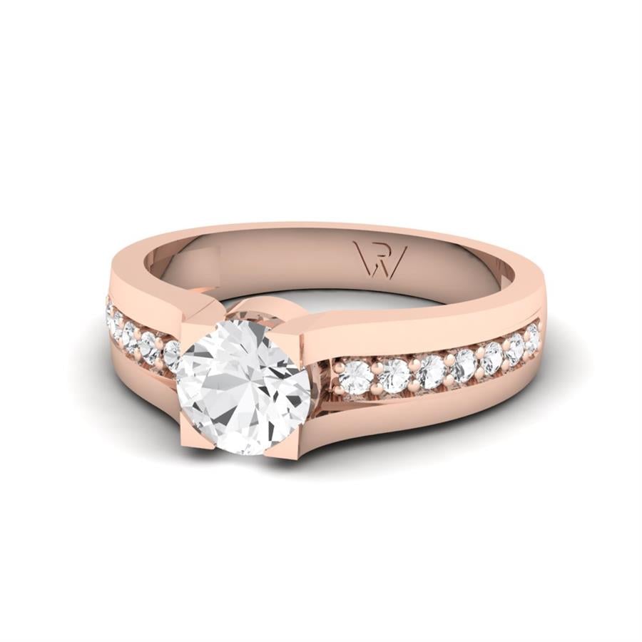 Bagues Précieuse Argent Plaqué Or Rose Diamant 1 ct