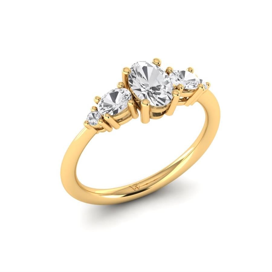 Bagues Rayonnante Argent Plaqué Or Jaune Oxyde de zirconium 0.75 ct