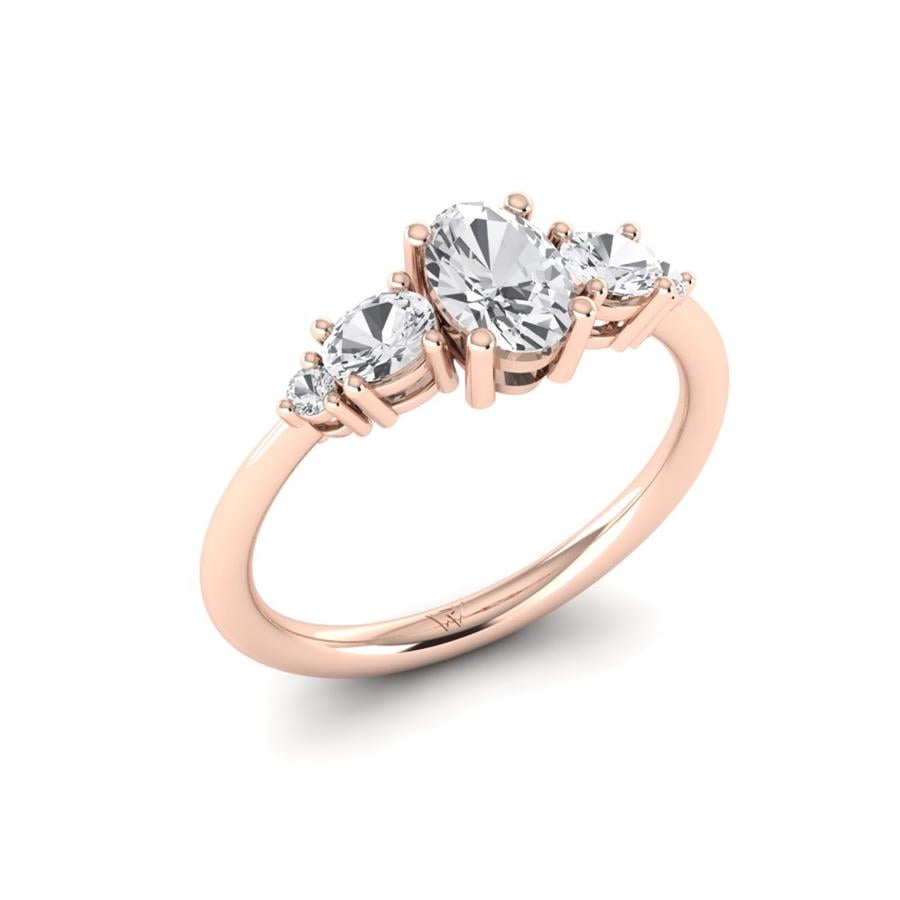 Bagues Rayonnante Argent Plaqué Or Rose Oxyde de zirconium 0.75 ct