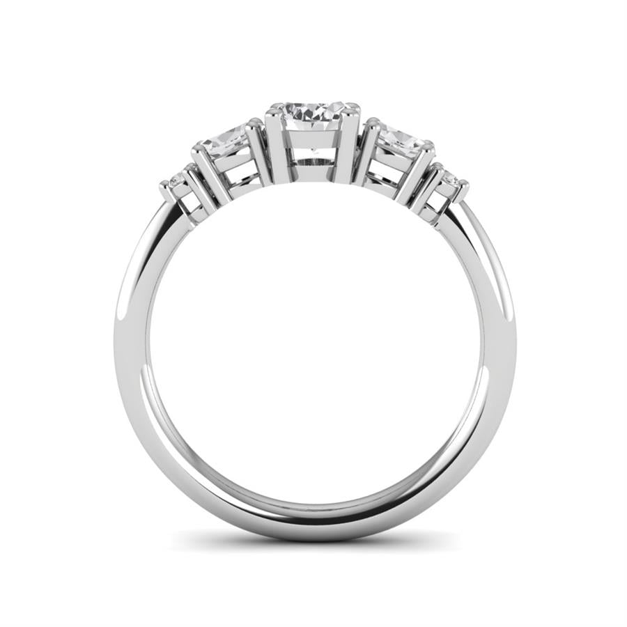 Bagues Rayonnante Argent Rhodié Blanc Oxyde de zirconium 0.50 ct