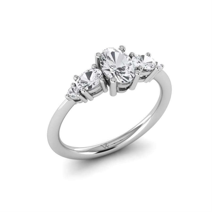 Bagues Rayonnante Argent Rhodié Blanc Oxyde de zirconium 0.50 ct