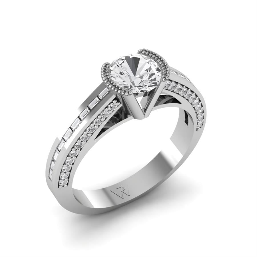 Bagues Soléya Argent Rhodié Blanc Oxyde de zirconium 1.2 ct