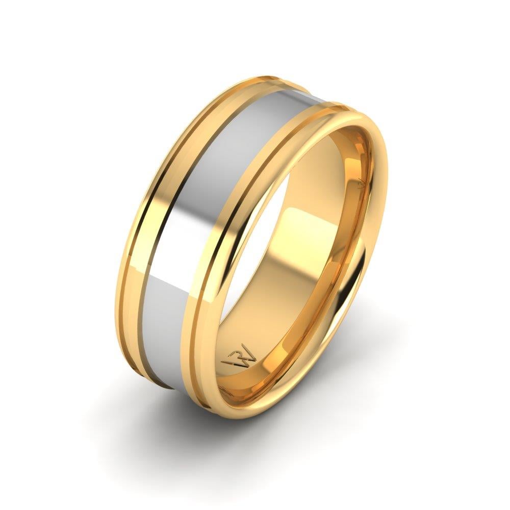 Modern wedding rings for men Blissspin Yellow and White Gold 