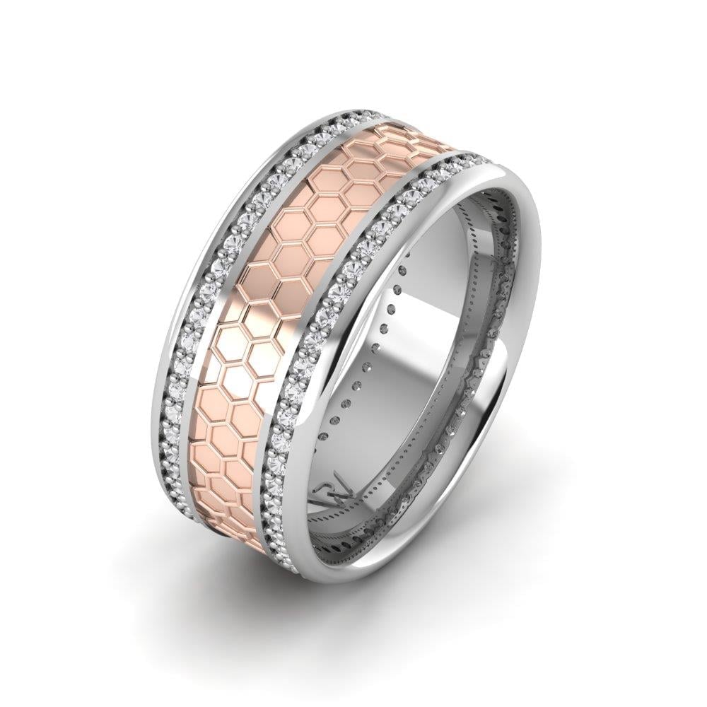 Alliances avec pierres femme Blissspin Or Blanc et Rose Pierre Dalloz