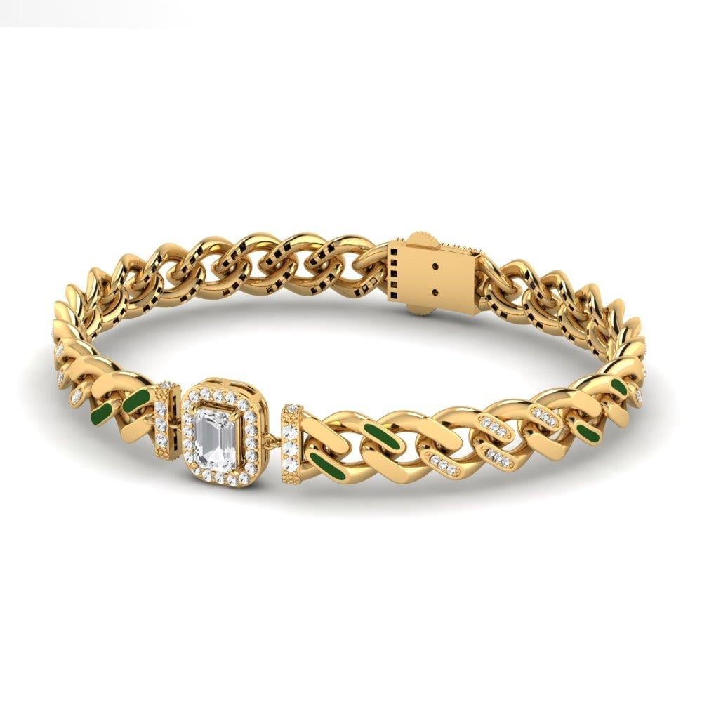Bracelets Royal Or Jaune - Pierre Blanc 2.86 ct