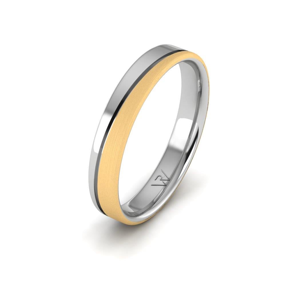 Alliances classiques homme Brillara Or Blanc et Jaune 