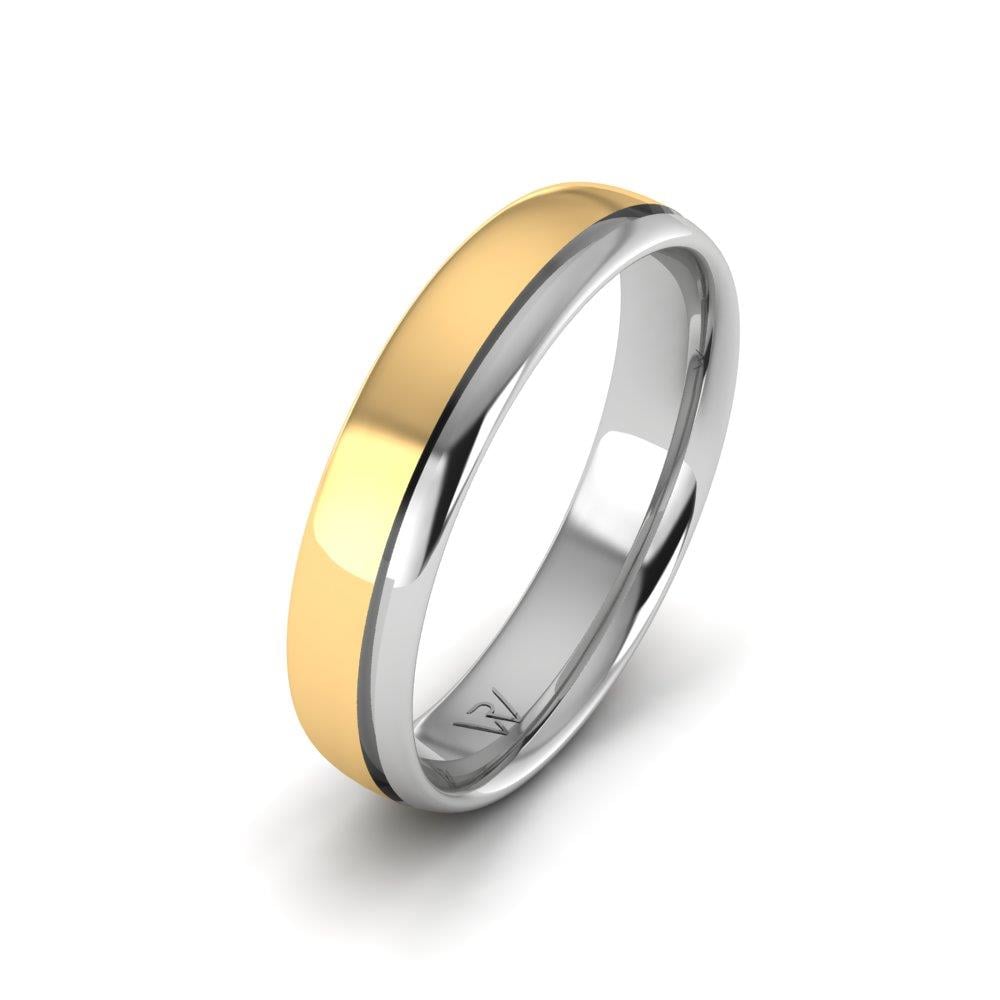 Classic mens wedding rings CommitmentLink White and Yellow Gold 