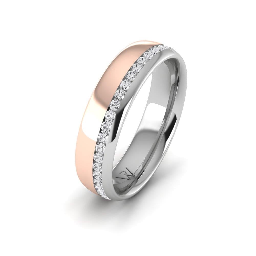 Alliances avec pierres femme CommitmentLink Or Blanc et Rose Pierre Dalloz