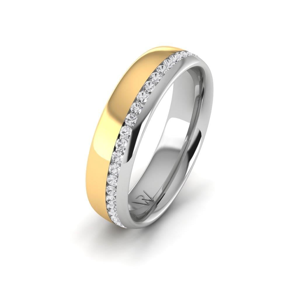 Womens wedding rings with stones CommitmentLink White Gold and Yellow Dalloz Stone