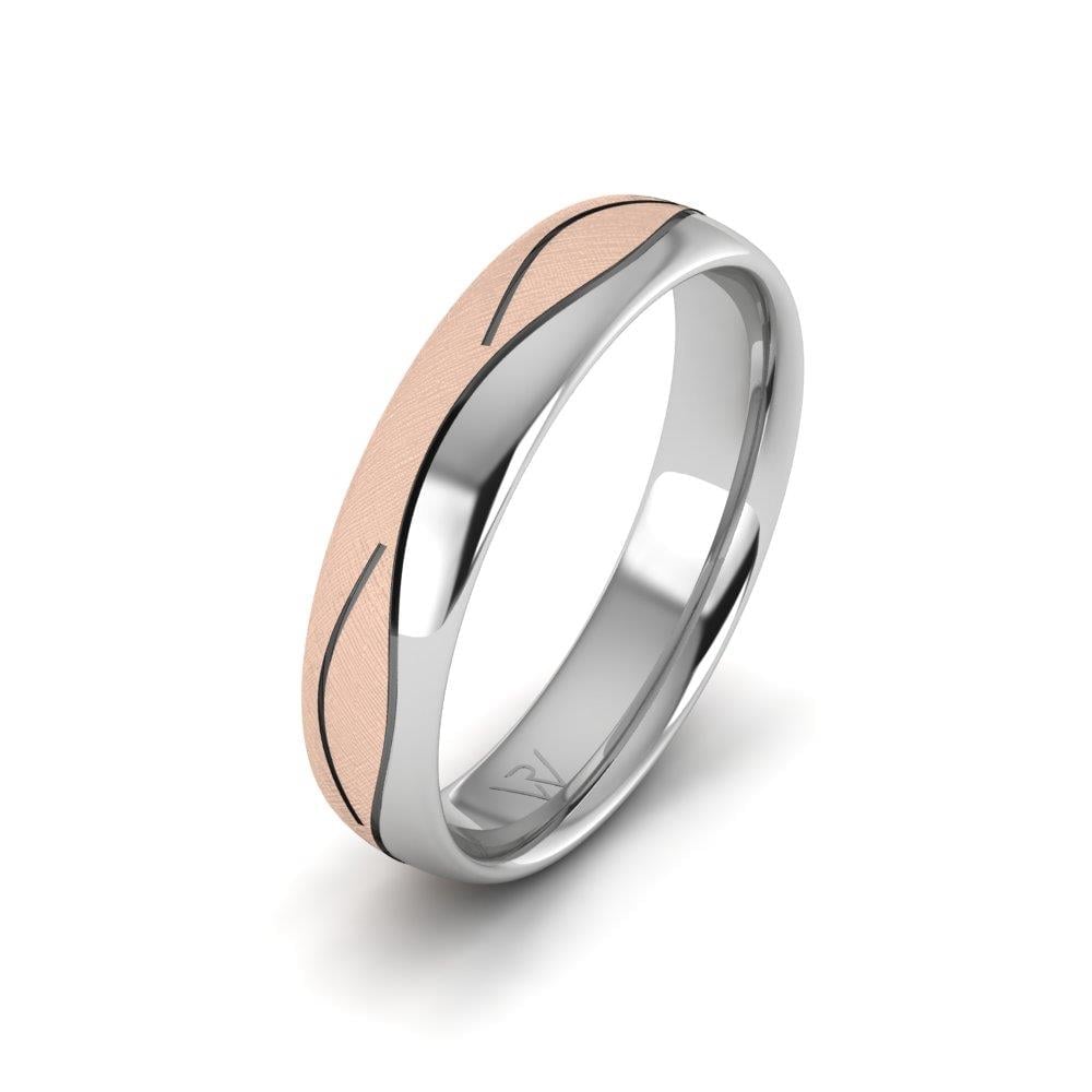 Alliances modernes homme Devotio Or Blanc et Rose 